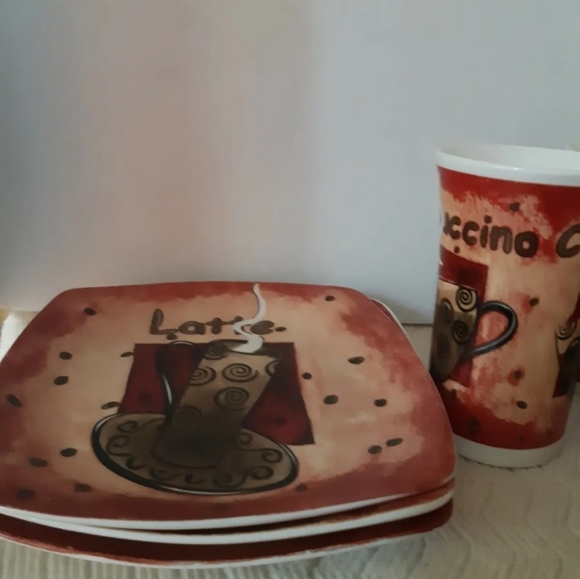 Gryphonware set of 3 Cups Whit 3 dessert plates look new - Picture 7 of 11